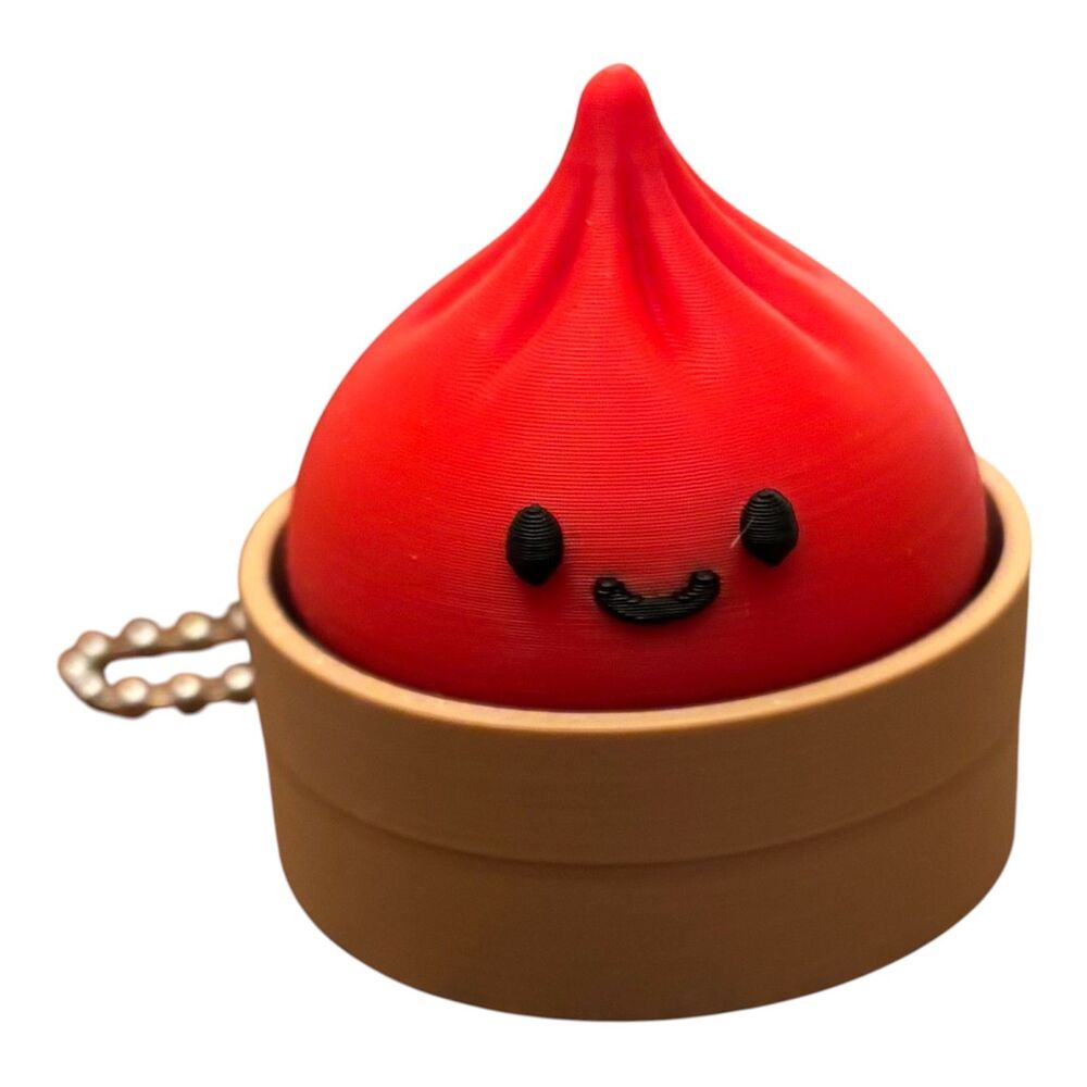 3D Printed Dumpling Clicker Fidget Toy – Red/Caramel - CL032-0222